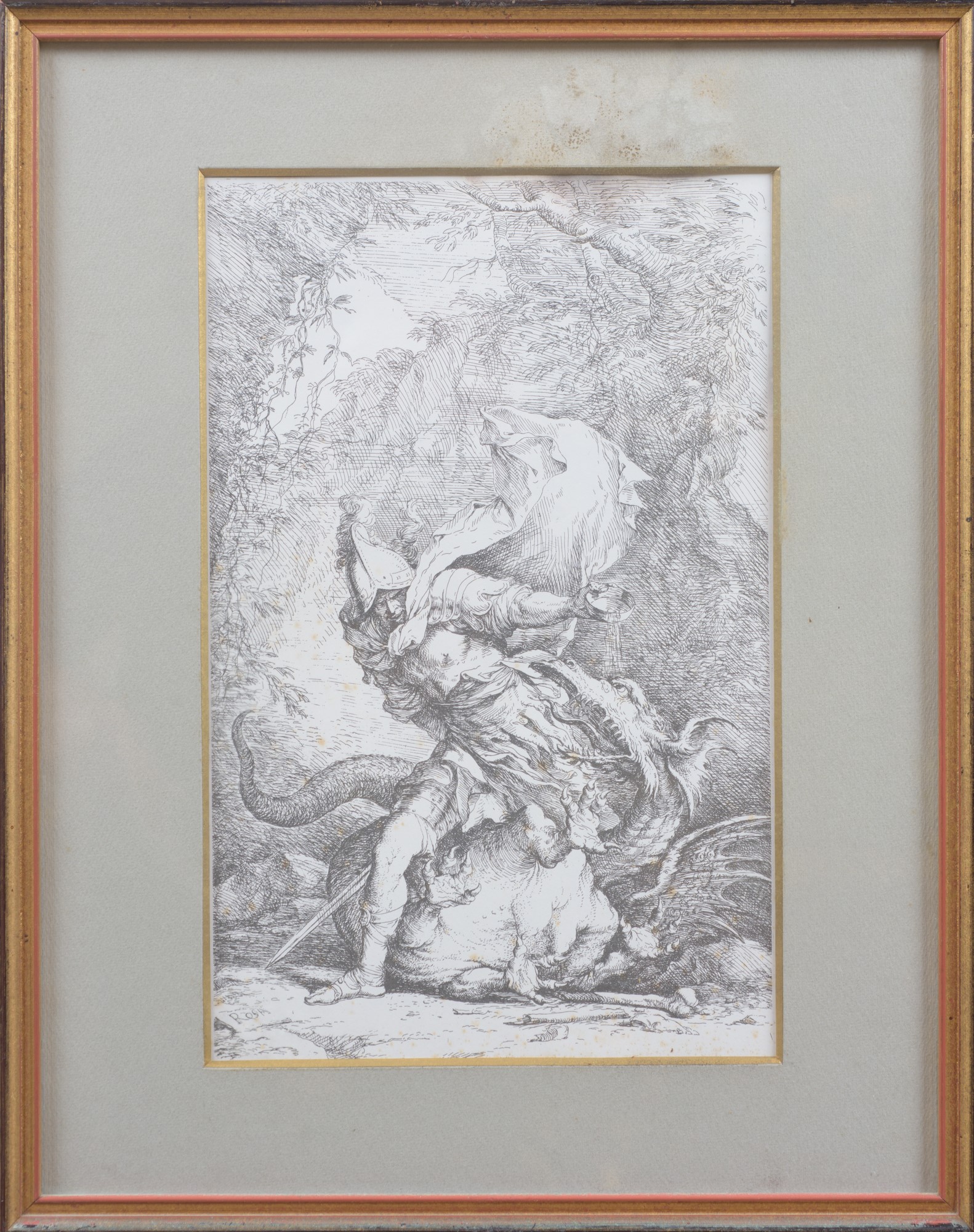 Set di 4 Stampe Tratte da Salvator Rosa