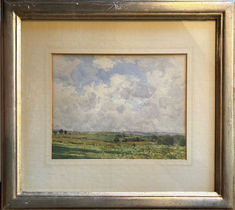 George Houston - Paesaggio campestre in acquarello