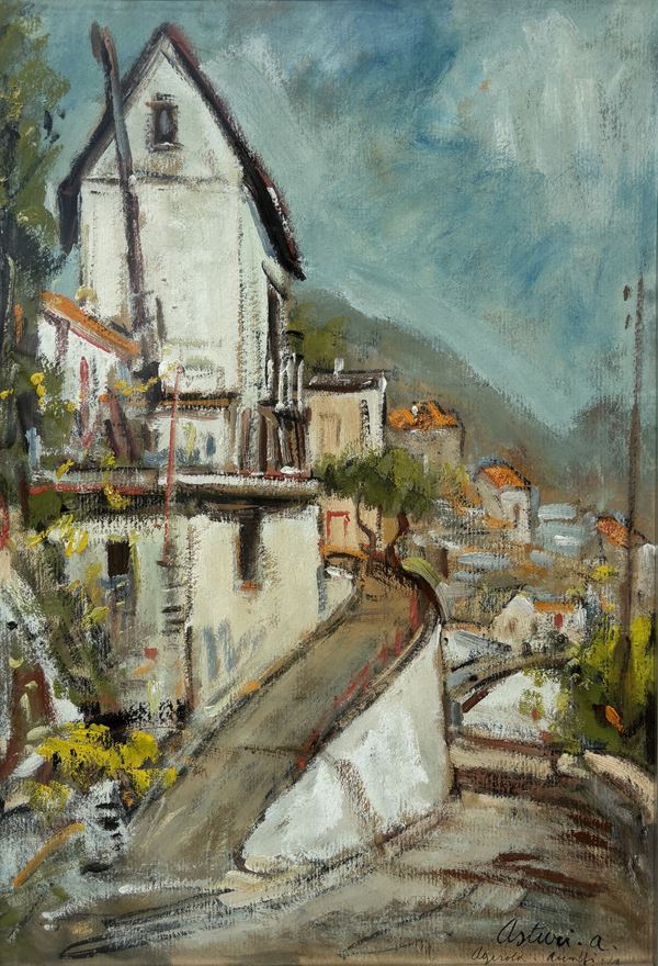 Antonio Asturi : Case con piante   - tecnica mista - Auction Affordable art of the 20th century  - DAMS Casa d'Aste