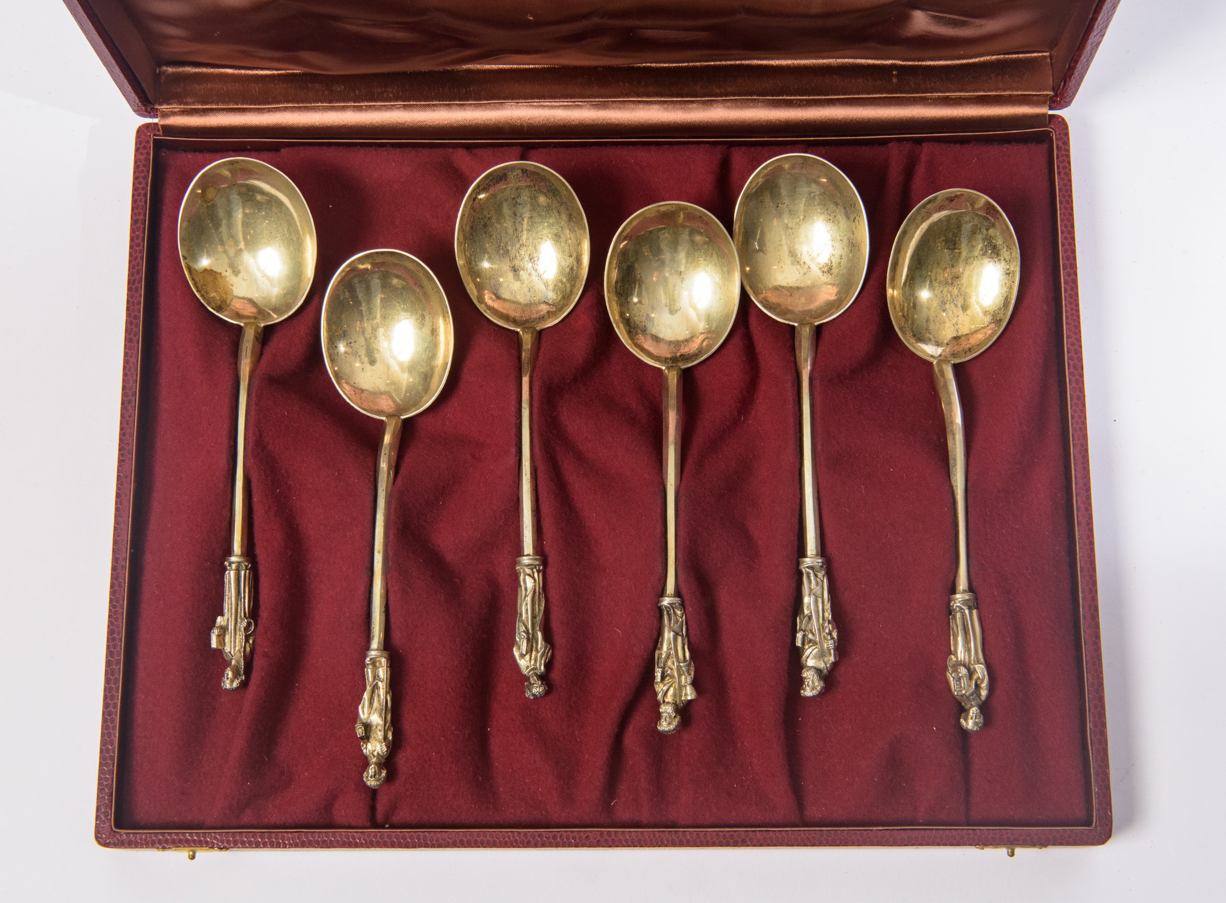 Set di cucchiai in argento Vermeille