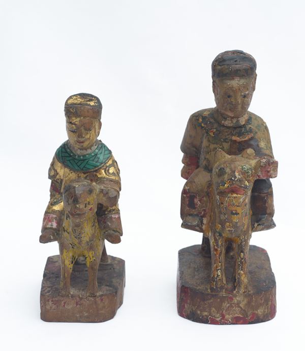Coppia di sculture taoiste