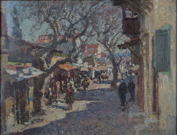 Lidio Ajmone - View of the Turkish quarter of Rhodes