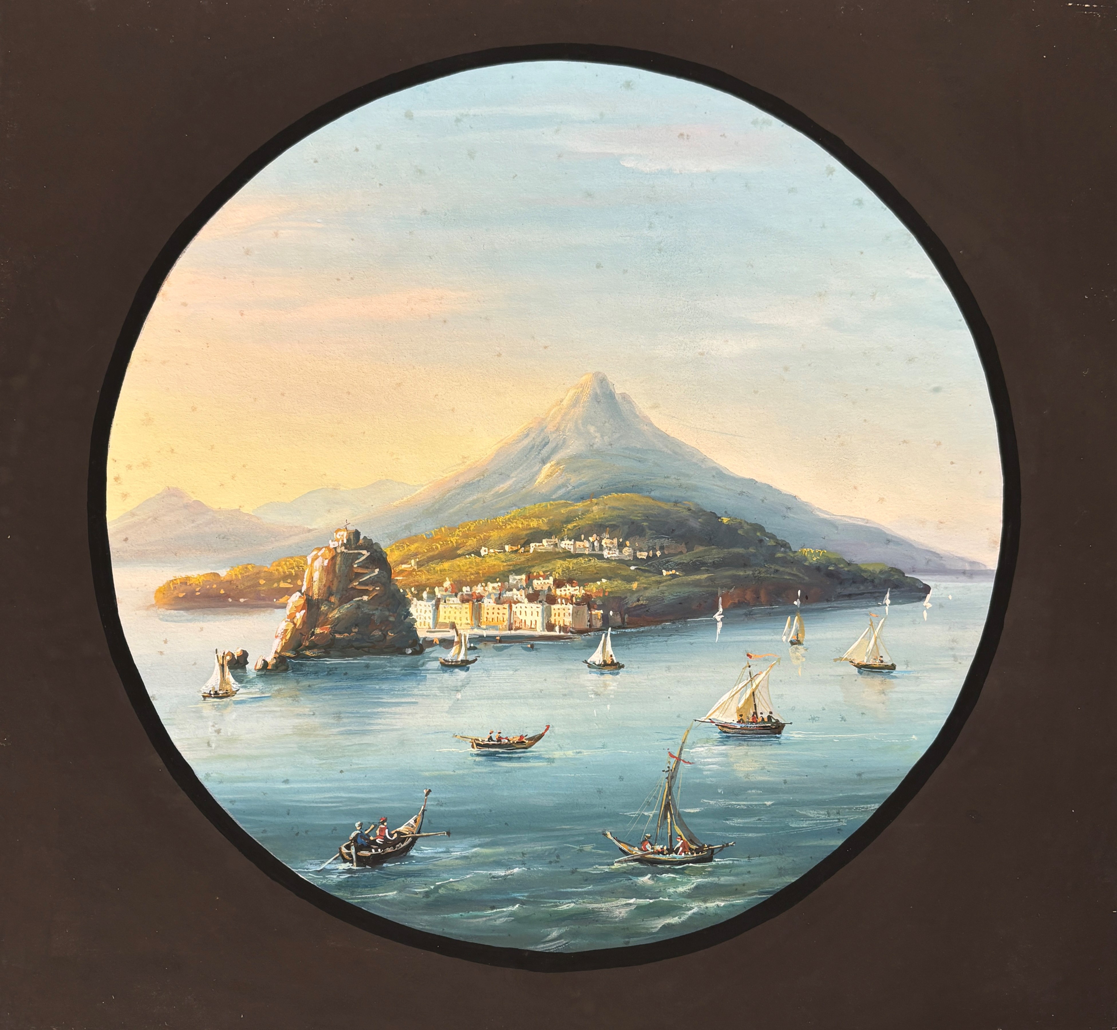 Coppia di Gouaches - Veduta di Ischia e Veduta di Procida