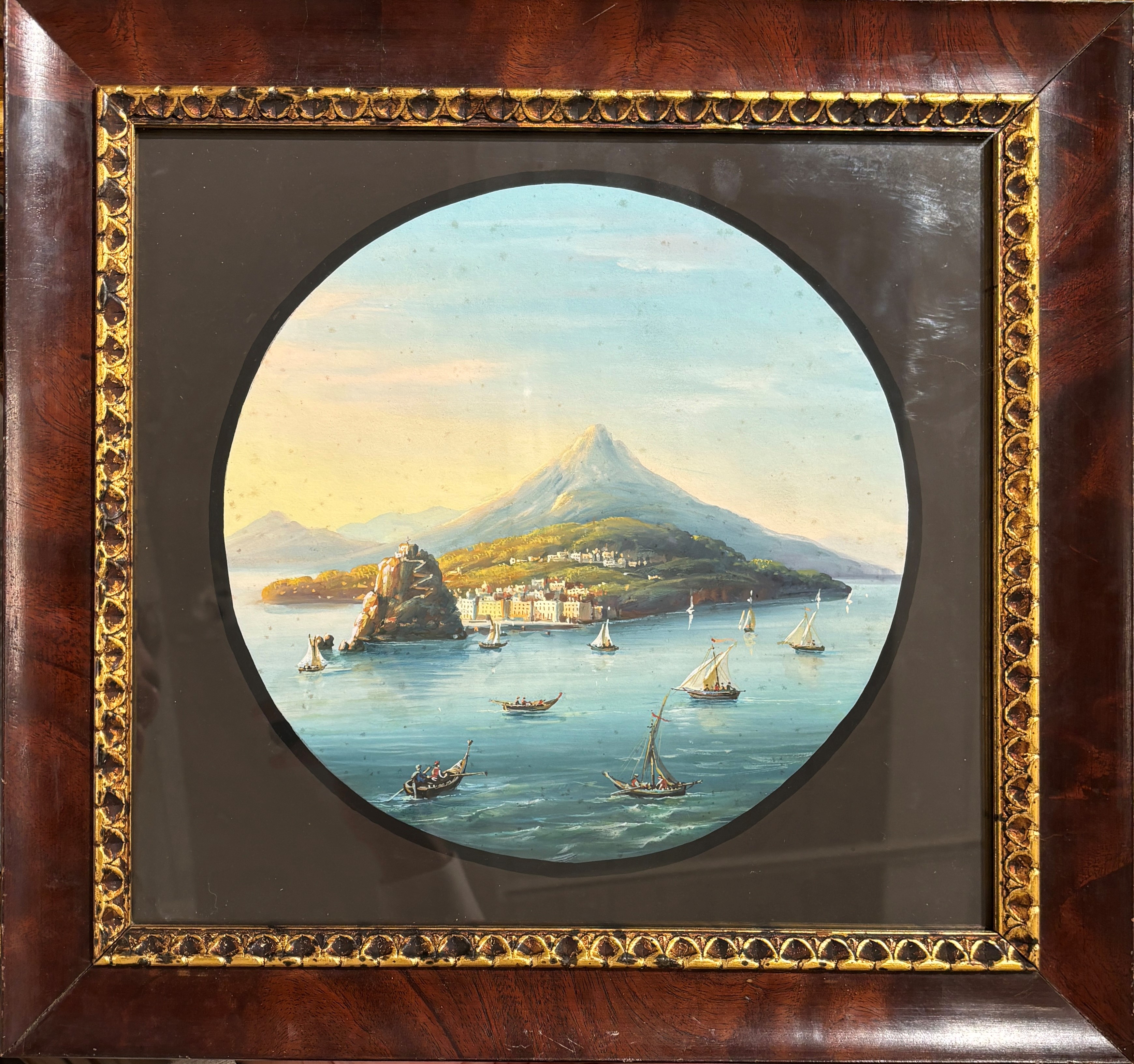 Coppia di Gouaches - Veduta di Ischia e Veduta di Procida