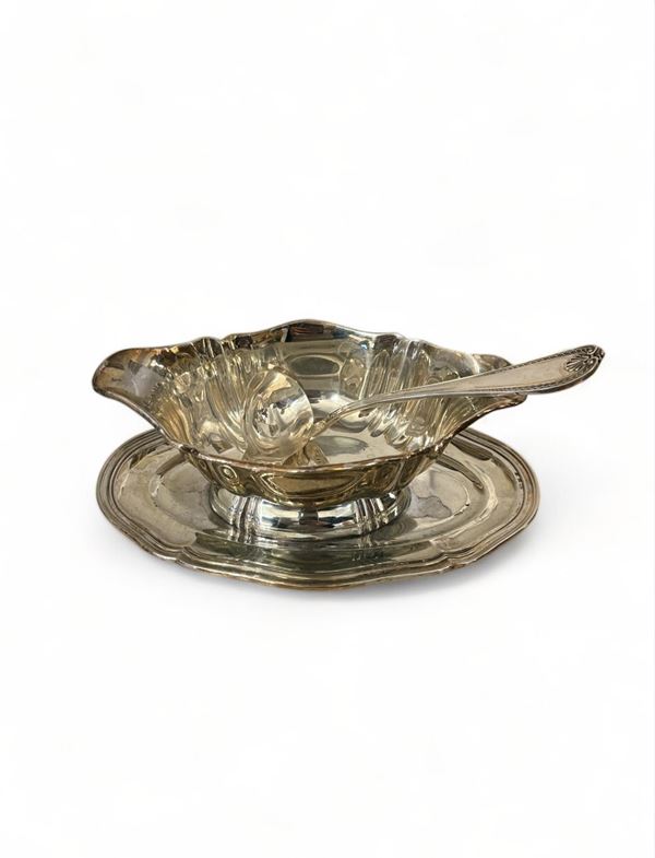 Salsiera in argento 800  (XX secolo)  - Auction Art de la Table - DAMS Casa d'Aste