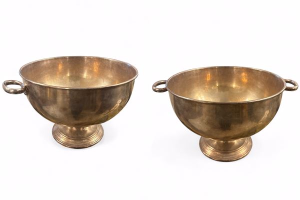 Coppia di grandi spumantiere  (XX secolo)  - metallo argentato - Auction Art de la Table - DAMS Casa d'Aste