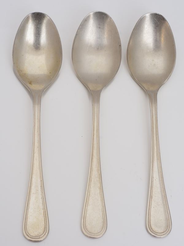 Broggi - set di 70 cucchiai  (XX secolo)  - metallo argentato - Auction Art de la Table - DAMS Casa d'Aste