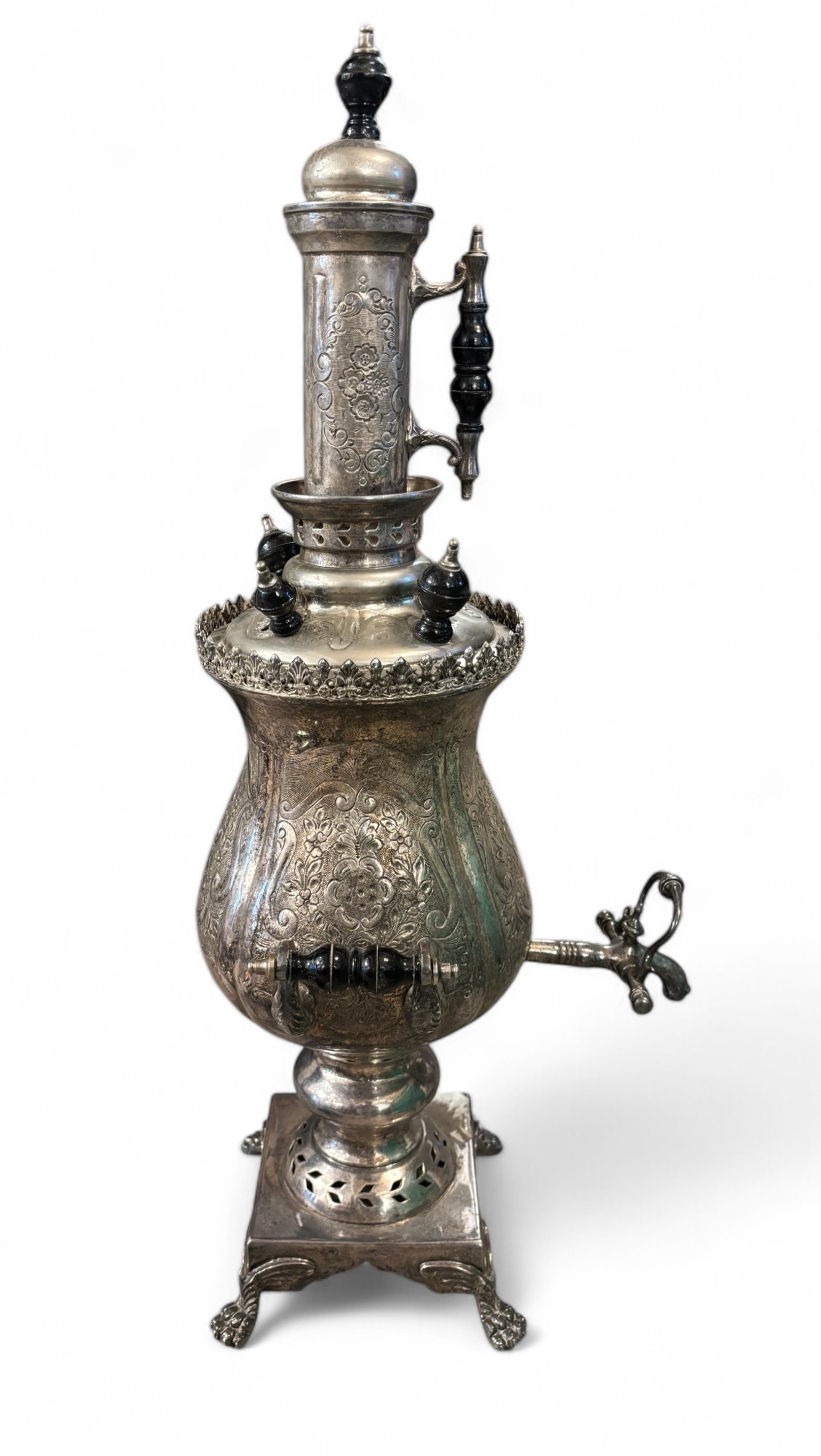 Samovar Arabo in Metallo Argentato