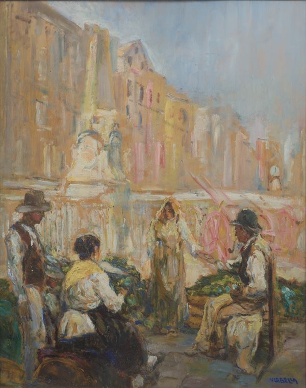Vincenzo La Bella - Scena di mercato a Napoli