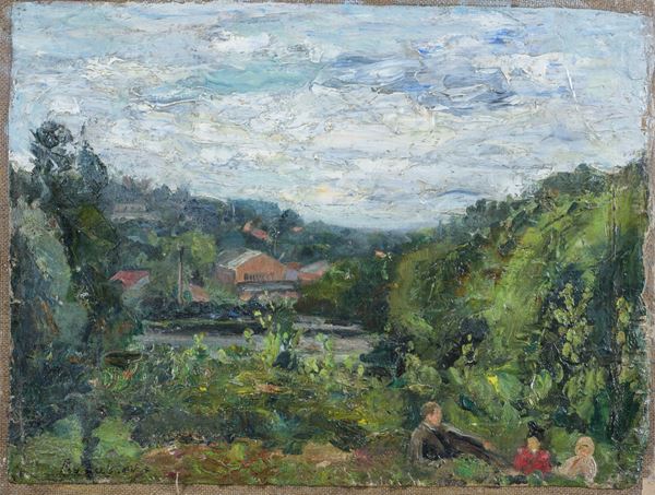 Raffaele Ragione - Paesaggio con personaggi