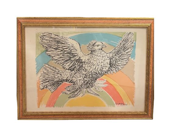 Pablo Picasso (da) : Colombe volant à l'Arc en Ciel  (1952 e succ.)  - stampa offset - Auction Affordable art of the 20th century - DAMS Casa d'Aste