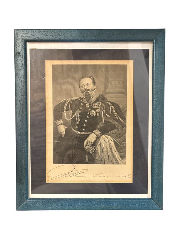 Stampa di Johnson Wilson - Ritratto di Vittorio Emanuele II  (1872)  - Asta Numismatica, Medaglistica e Memorabilia - DAMS Casa d'Aste