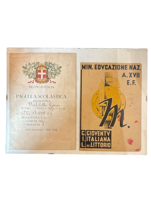 Due pagelle scolastiche  (1926 - 1927)  - Asta Numismatica, Medaglistica e Memorabilia - DAMS Casa d'Aste