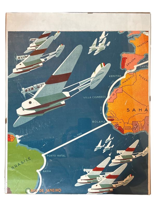 Poster Trasvolata atlantica  (Anni '30)  - Auction Numismatica, Medaglistica e Memorabilia - DAMS Casa d'Aste