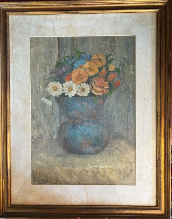 Natura morta  (XX secolo)  - olio su compensato - Asta Brocantage Natalizio - Web Only - DAMS Casa d'Aste