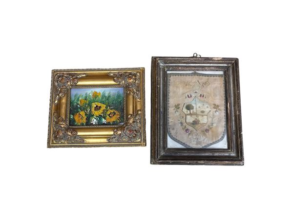 Dipinto e stemma  - Asta Brocantage Natalizio - Web Only - DAMS Casa d'Aste