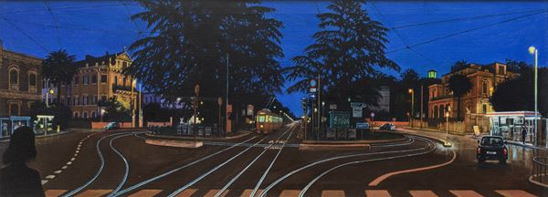 Sergio Ceccotti - Piazza Galeno, summer evening