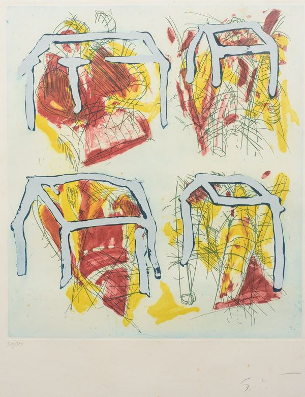 Mario Schifano : Senza titolo  - litografia a colori - Asta Multipli d'autore & Affordable art del XX secolo - DAMS Casa d'Aste