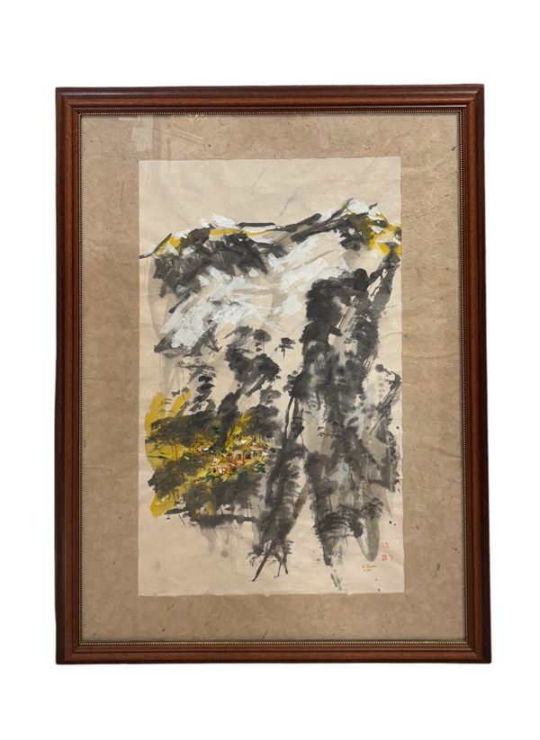 Scuola Giapponese - Dipinto su carta di riso  - Asta Multipli d'autore & Affordable art del XX secolo - DAMS Casa d'Aste