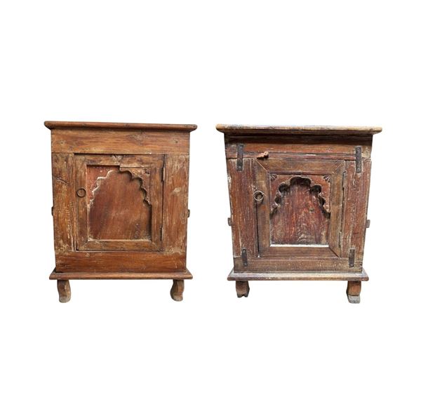 Coppia di comodini  (Manifattura orientale, fine XIX - inizio XX secolo)  - legno - Asta Brocantage - Summer Edition  - DAMS Casa d'Aste