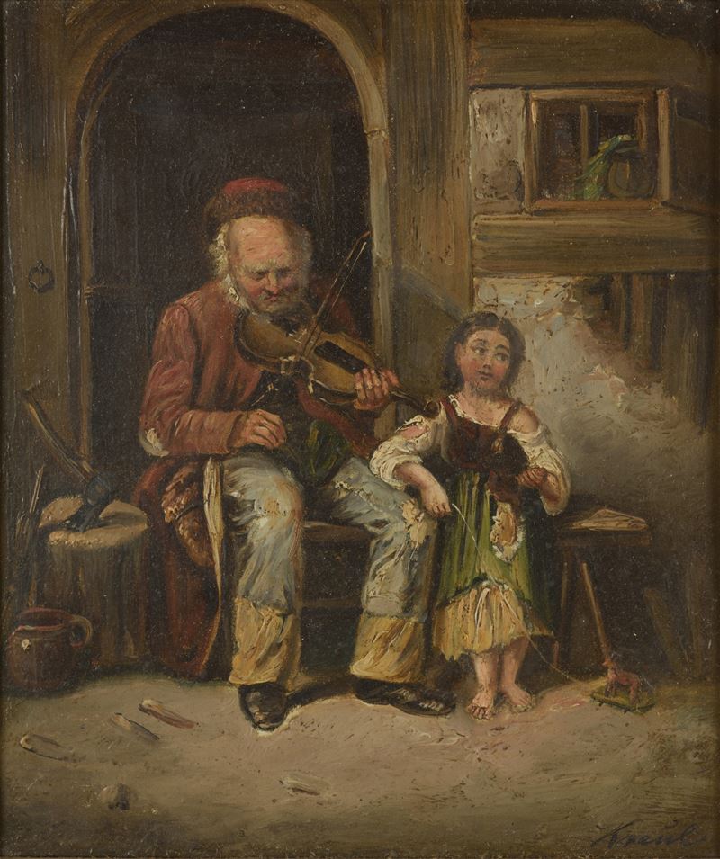 Il suonatore di violino; Scena di interno