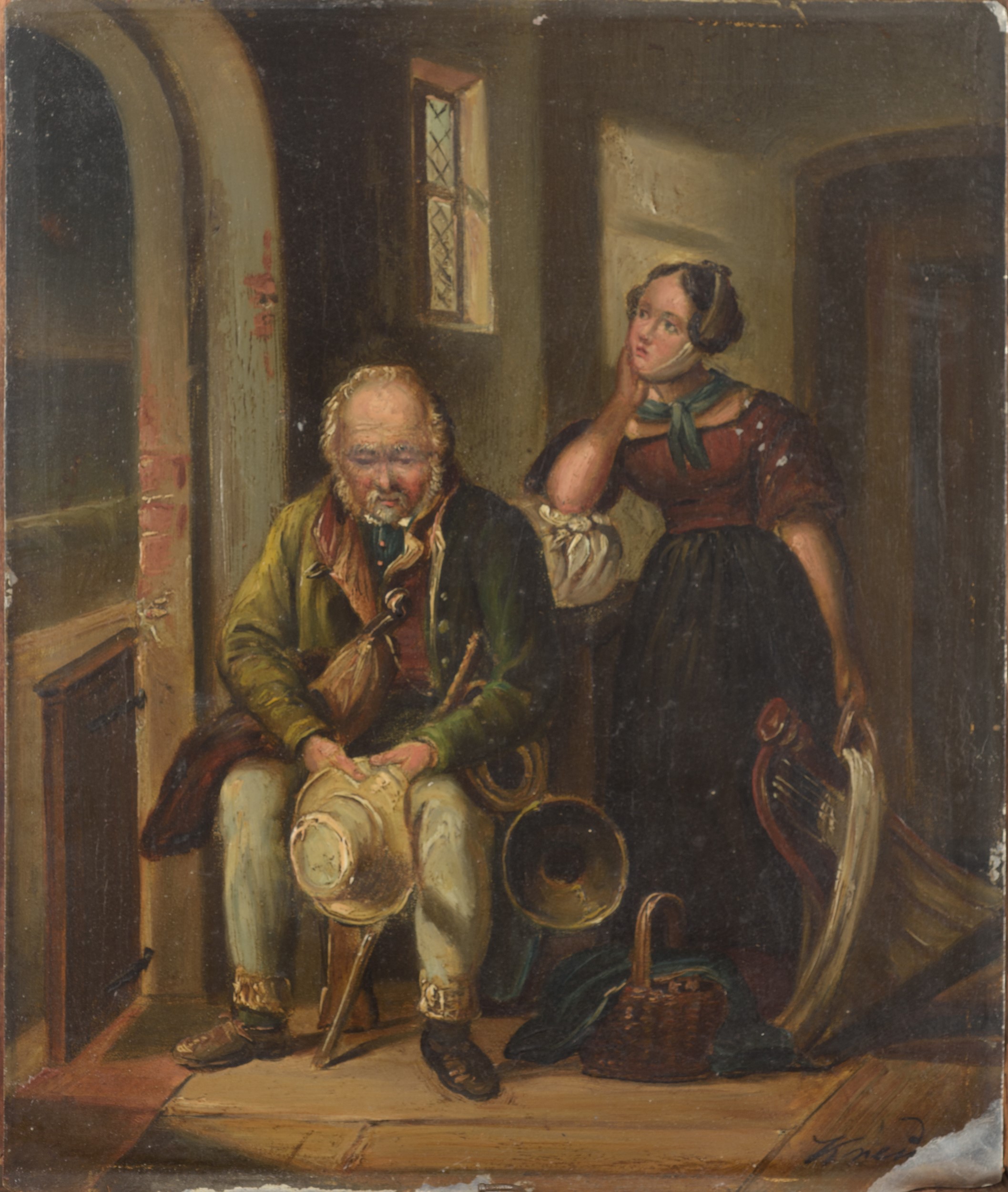 Il suonatore di violino; Scena di interno