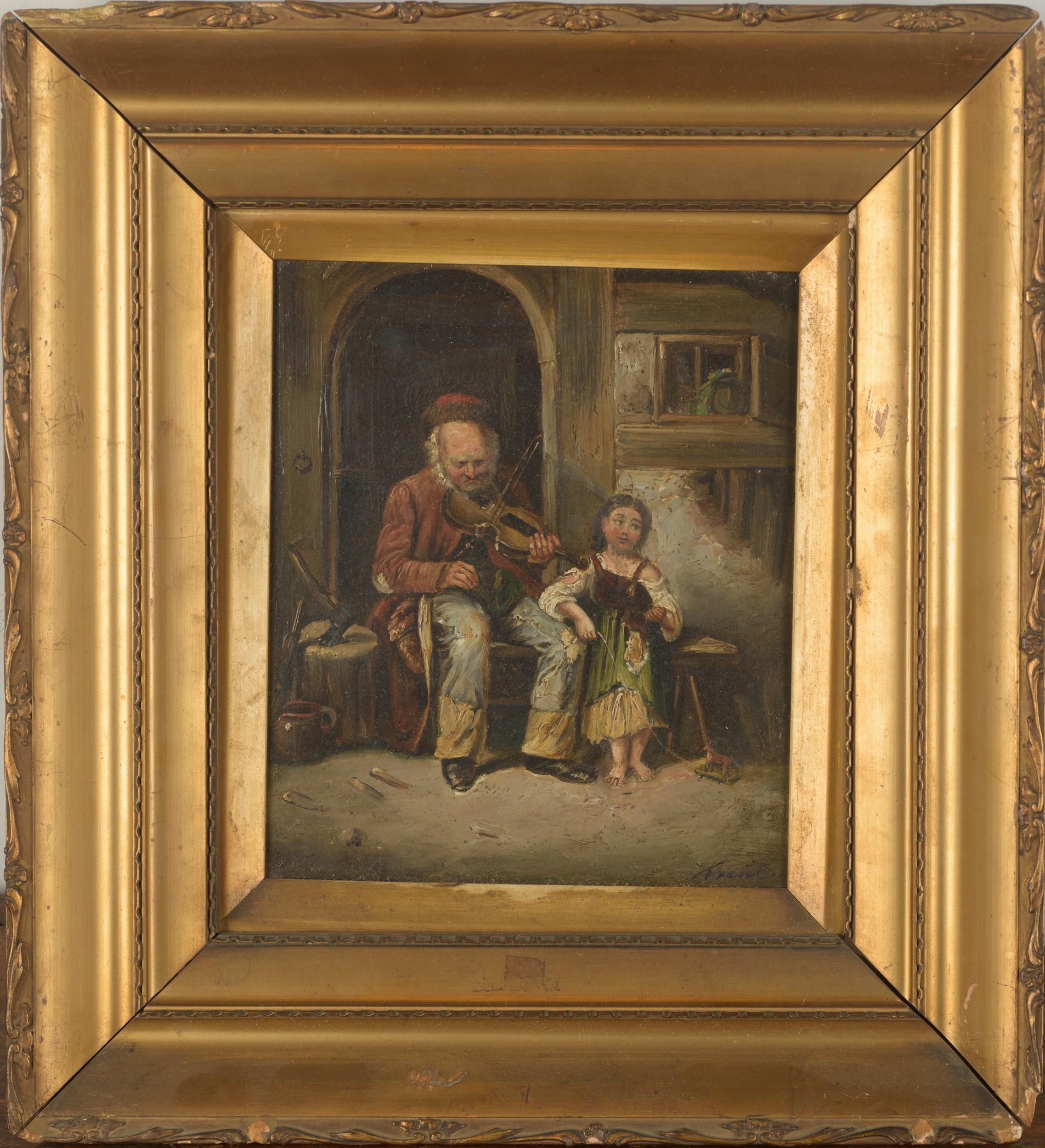 Il suonatore di violino; Scena di interno