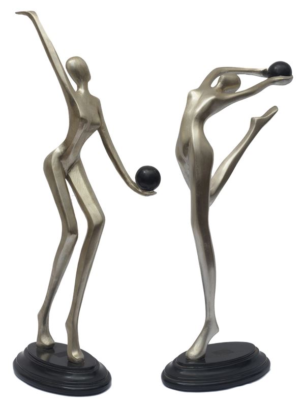 Coppia di sculture lignee