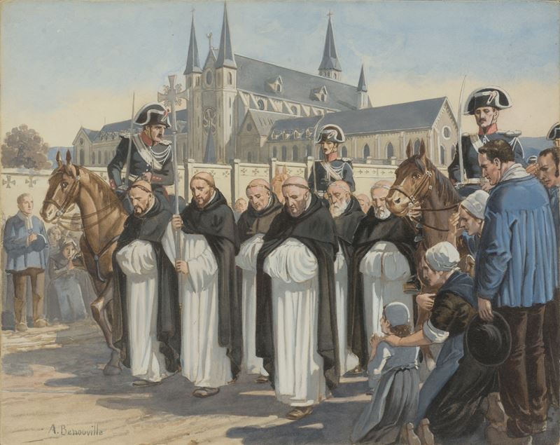 Scena storico-religiosa con monaci domenicani