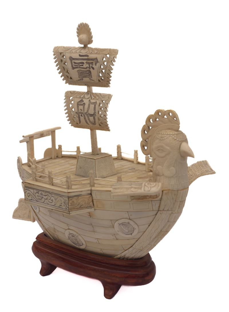 Veliero cinese in osso