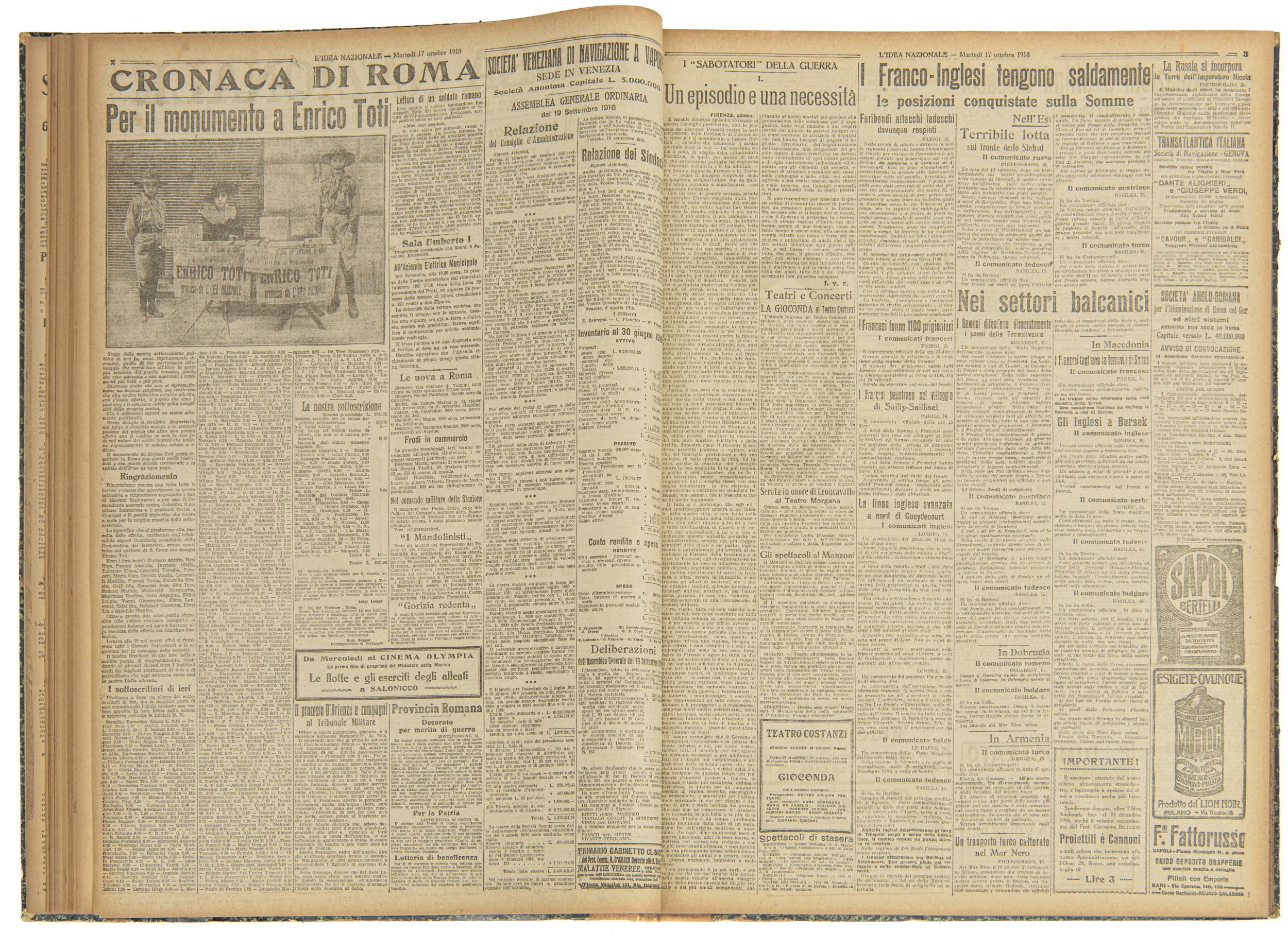 L'idea Nazionale - Raccolta dal 1 Ottobre 1916 al 31 Dicembre 1916