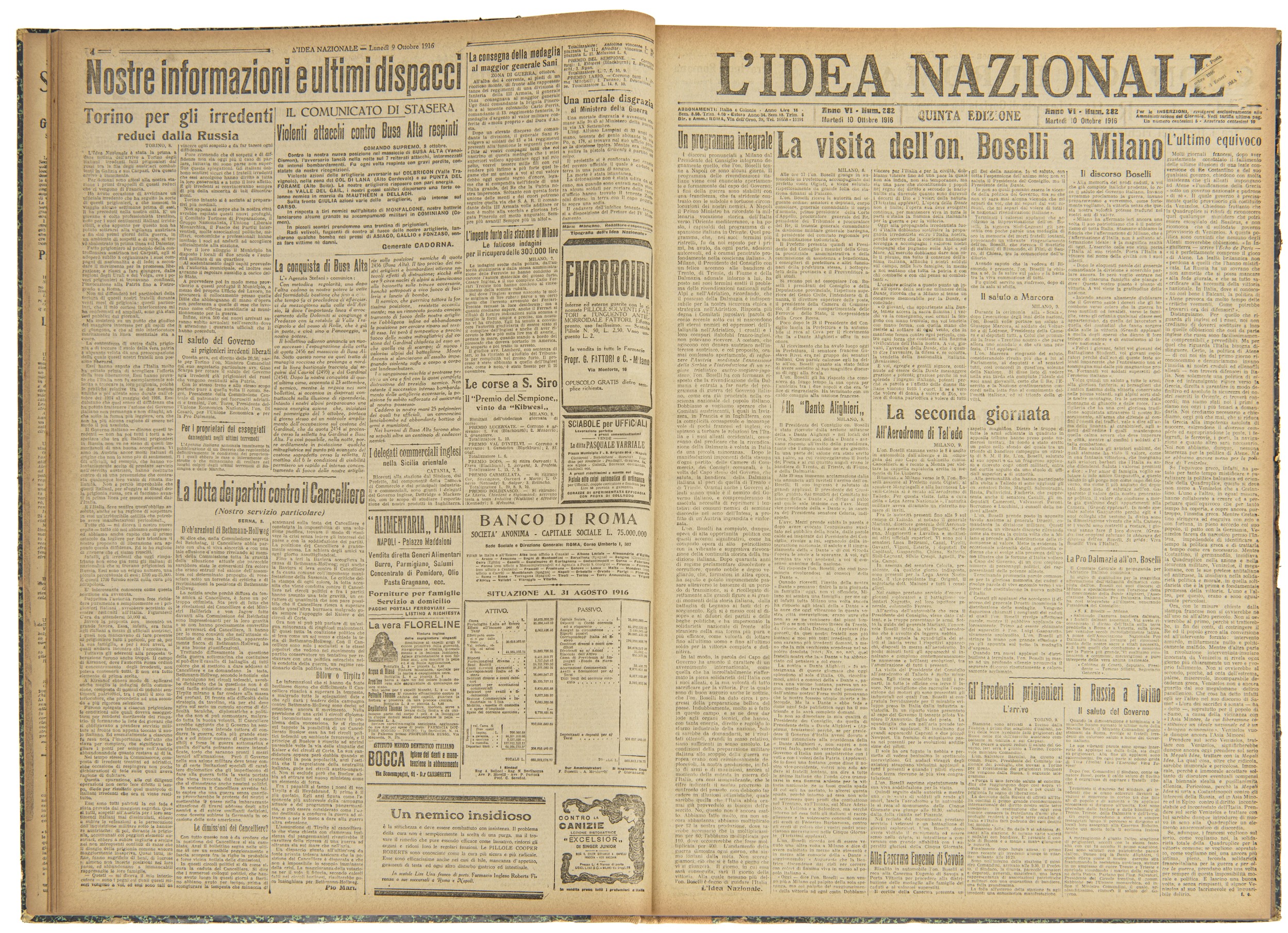 L'idea Nazionale - Raccolta dal 1 Ottobre 1916 al 31 Dicembre 1916