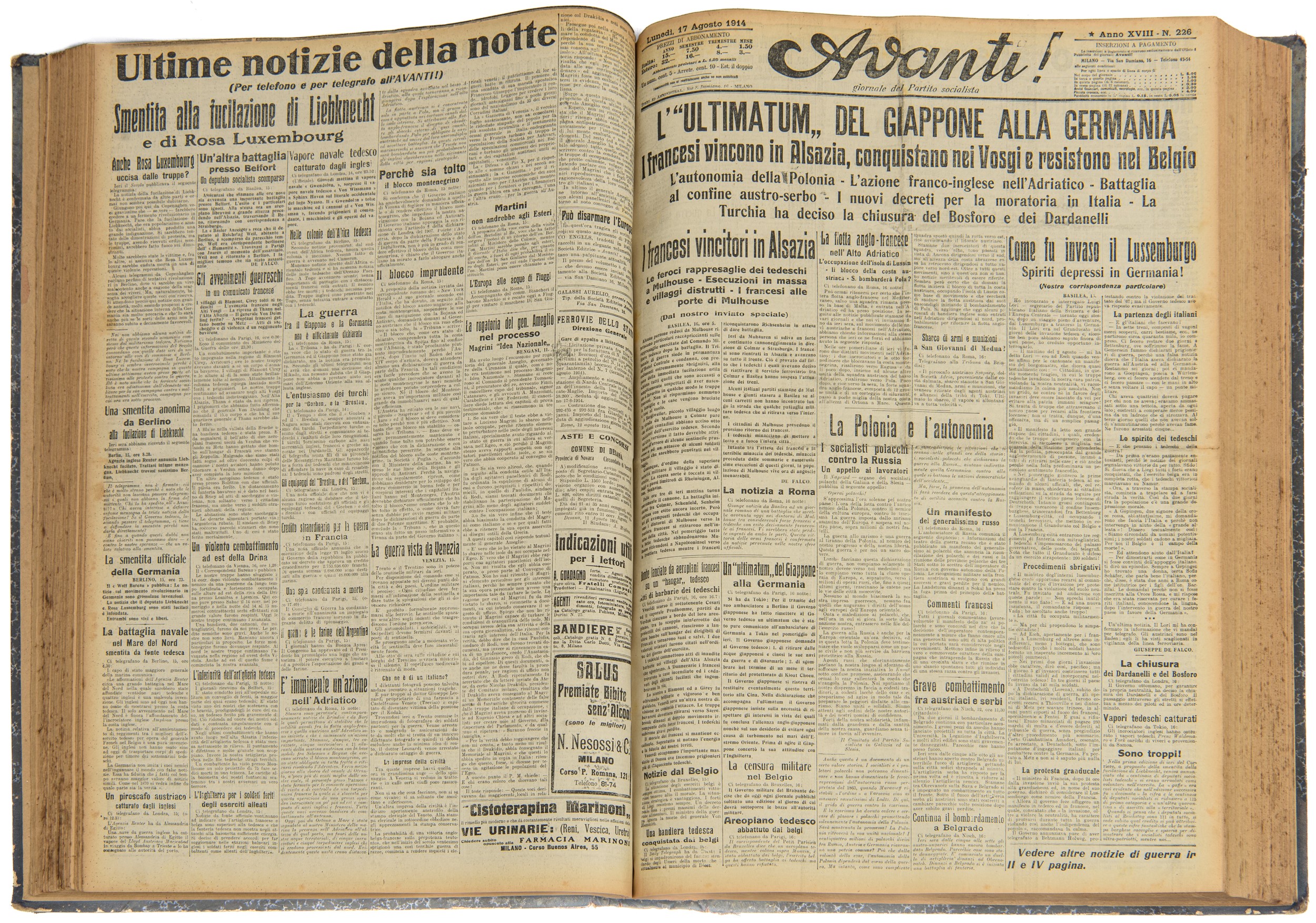 Avanti! - Raccolta dal 1 Luglio 1914 al 31 Dicembre 1914