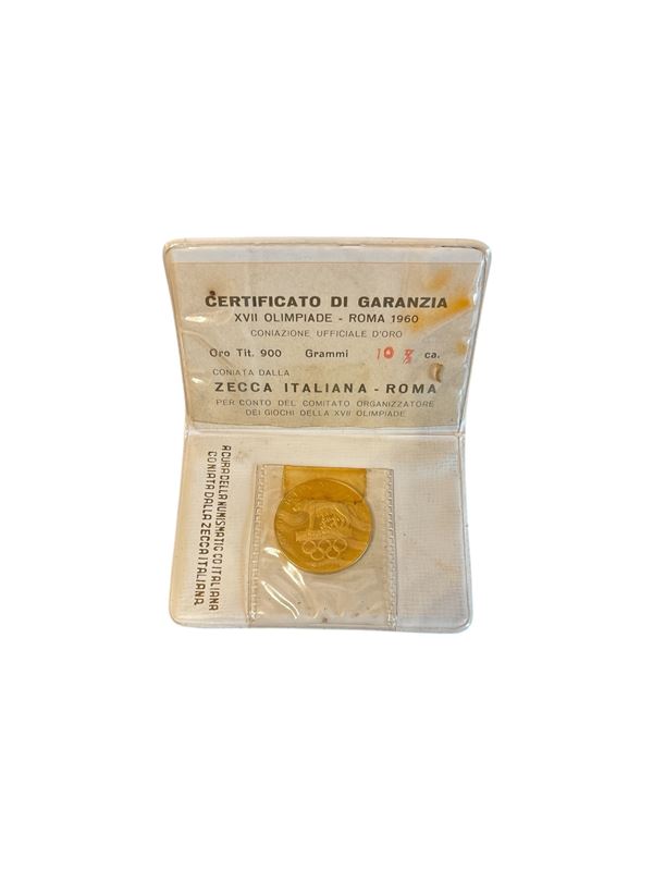 Medaglia in oro 22 kt per le Olimpiadi di Roma 1960  (1960)  - oro 22 kt - Auction Numismatica, Medaglistica e Memorabilia - DAMS Casa d'Aste