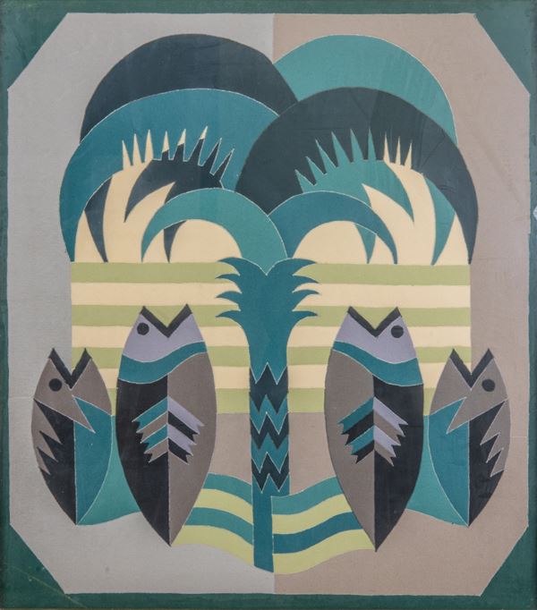 Fortunato Depero - Palm and Fish