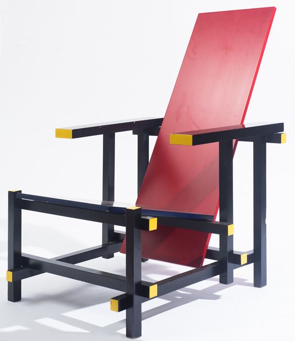 Gerrit Thomas Rietveld - Armchair mod. &quot;Red and blue&quot;