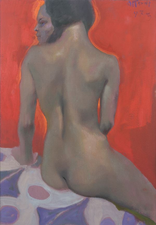 Ugo  Attardi - Female nude from behind