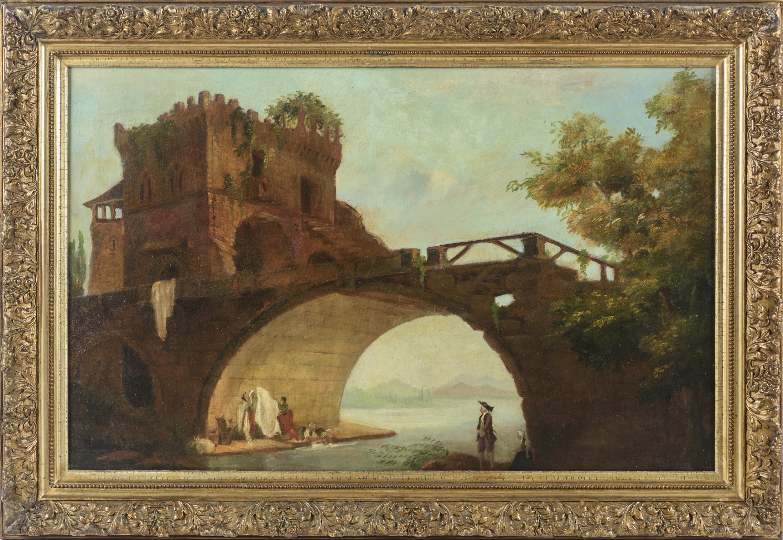 Scuola italiana del XIX secolo, Paesaggio, olio su tela