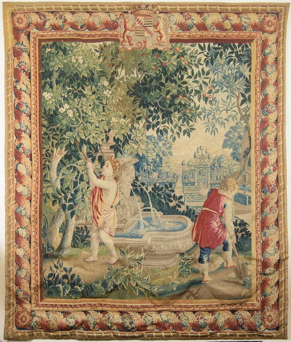 Charles Le Brun - Manifattura Reale di Gobelins - Arazzo dalla serie "Les Enfants Jardiniers"