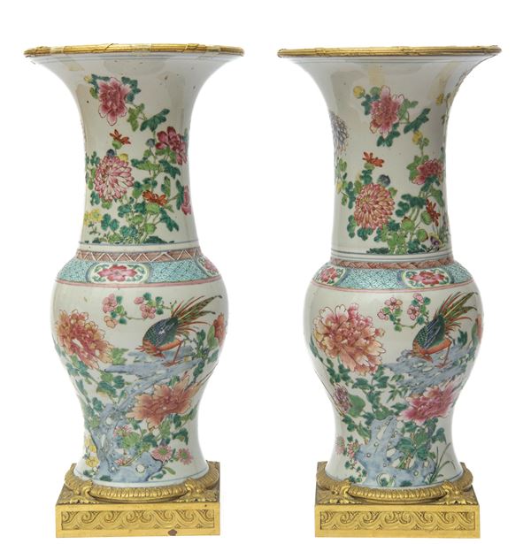 Pair of horn vases