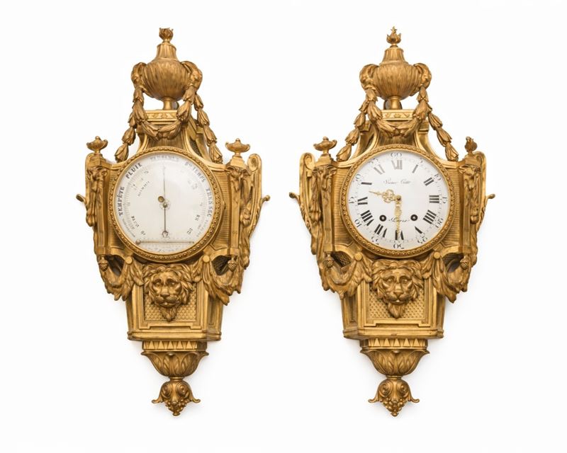 Victor Gellé à Paris - Orologio Cartel e Barometro d'applique