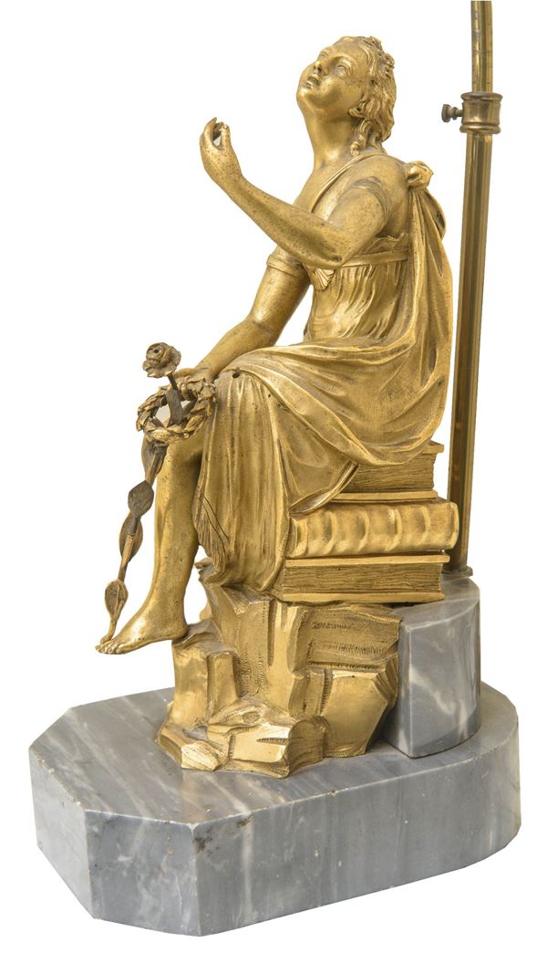 Sculpture depicting the allegory of poetry