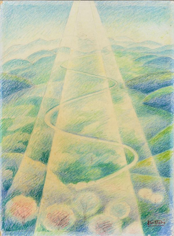 Gerardo Dottori - Landscape with river