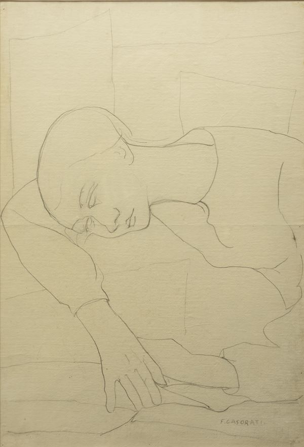 Felice Casorati - Sleeping girl