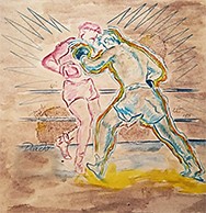 Pugno veloce futurista - al retro Pugilatori