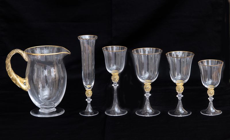 Servizio Boule Oro in vetro di Murano