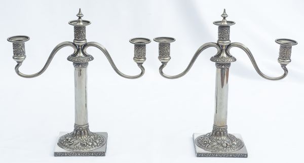 Tiffany - Pair of Sterling Silver Candlesticks