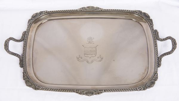 Silver two-handled tray
