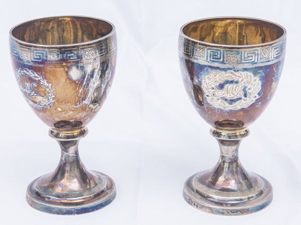 Coppia di coppe in argento