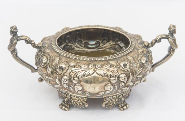 Silver sugar bowl